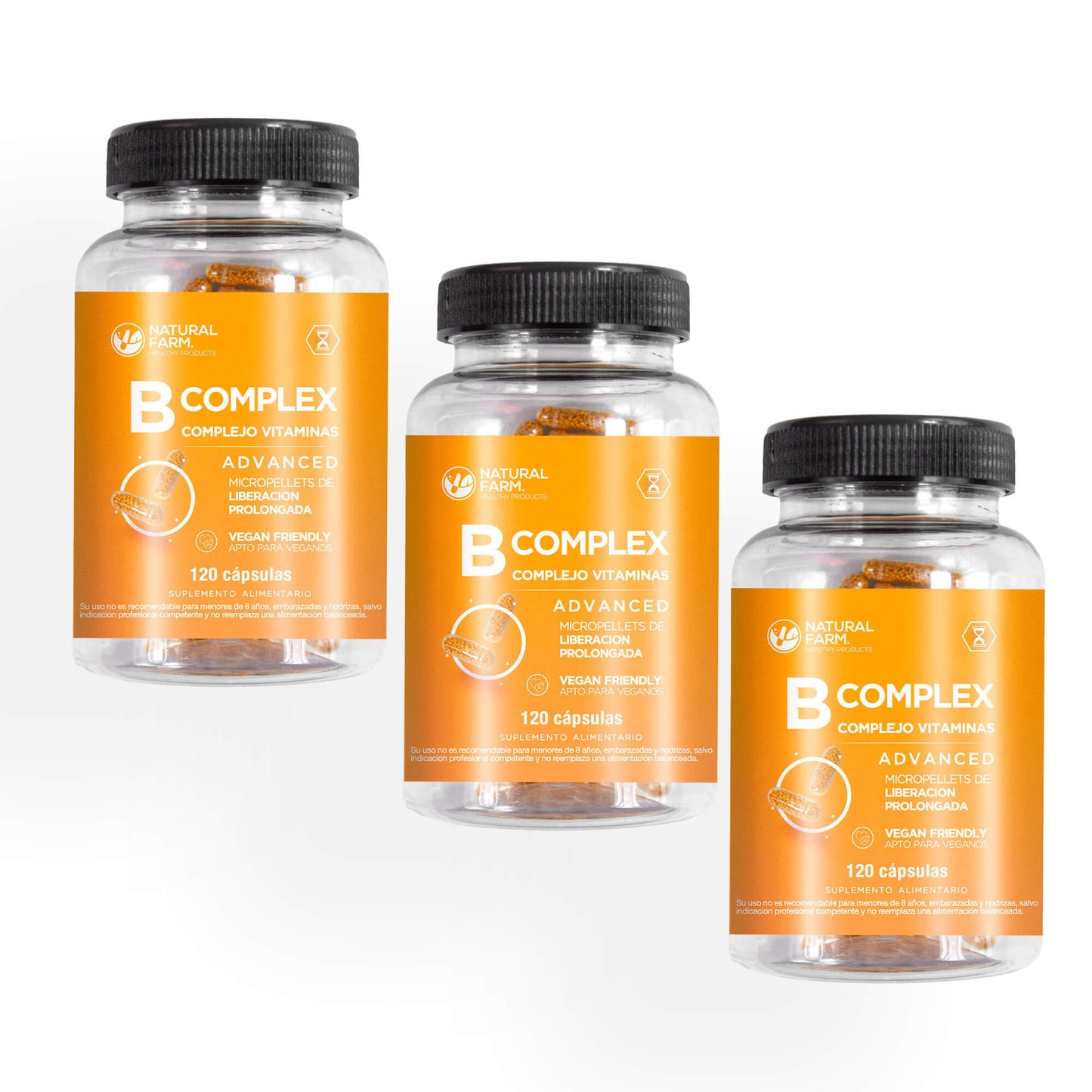 Complejo de vitaminas B 120 cápsulas microgránulos