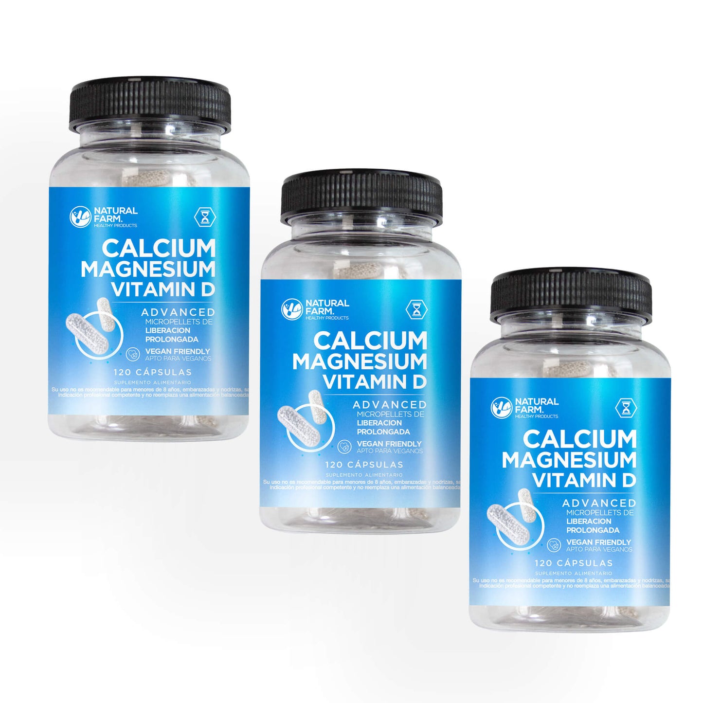 Calcio, magnesio y Vitamina D 120 cápsulas microgránulos