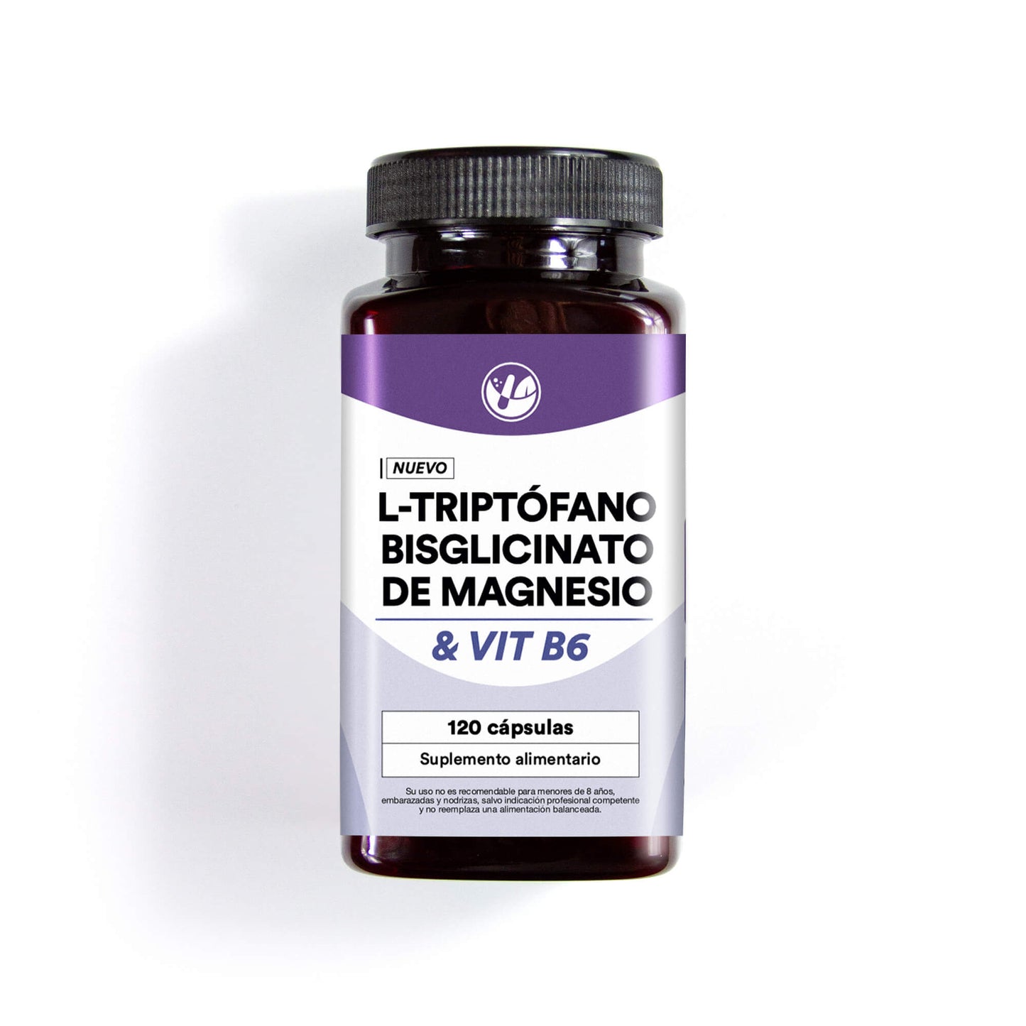 L-Triptófano + Bisglicinato de magnesio + Vitamina B6 120 cápsulas