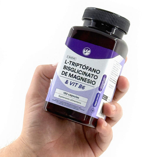 L-Triptófano + Bisglicinato de magnesio + Vitamina B6 120 cápsulas