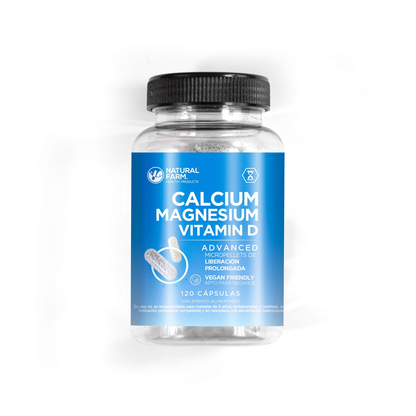 Calcio, magnesio y Vitamina D 120 cápsulas microgránulos