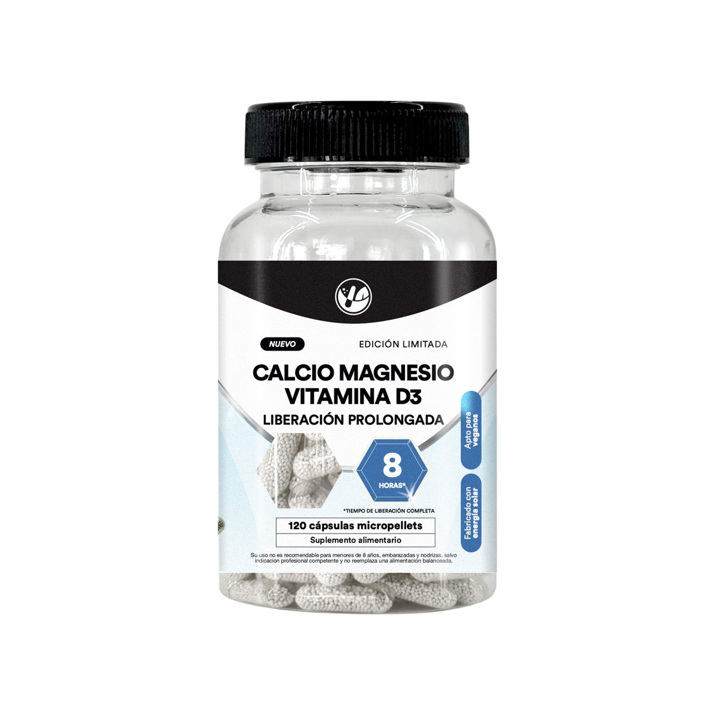 Calcio, magnesio y Vitamina D 120 cápsulas microgránulos