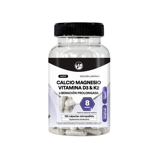 Calcio, magnesio Vitamina D y K2 120 cápsulas microgránulos