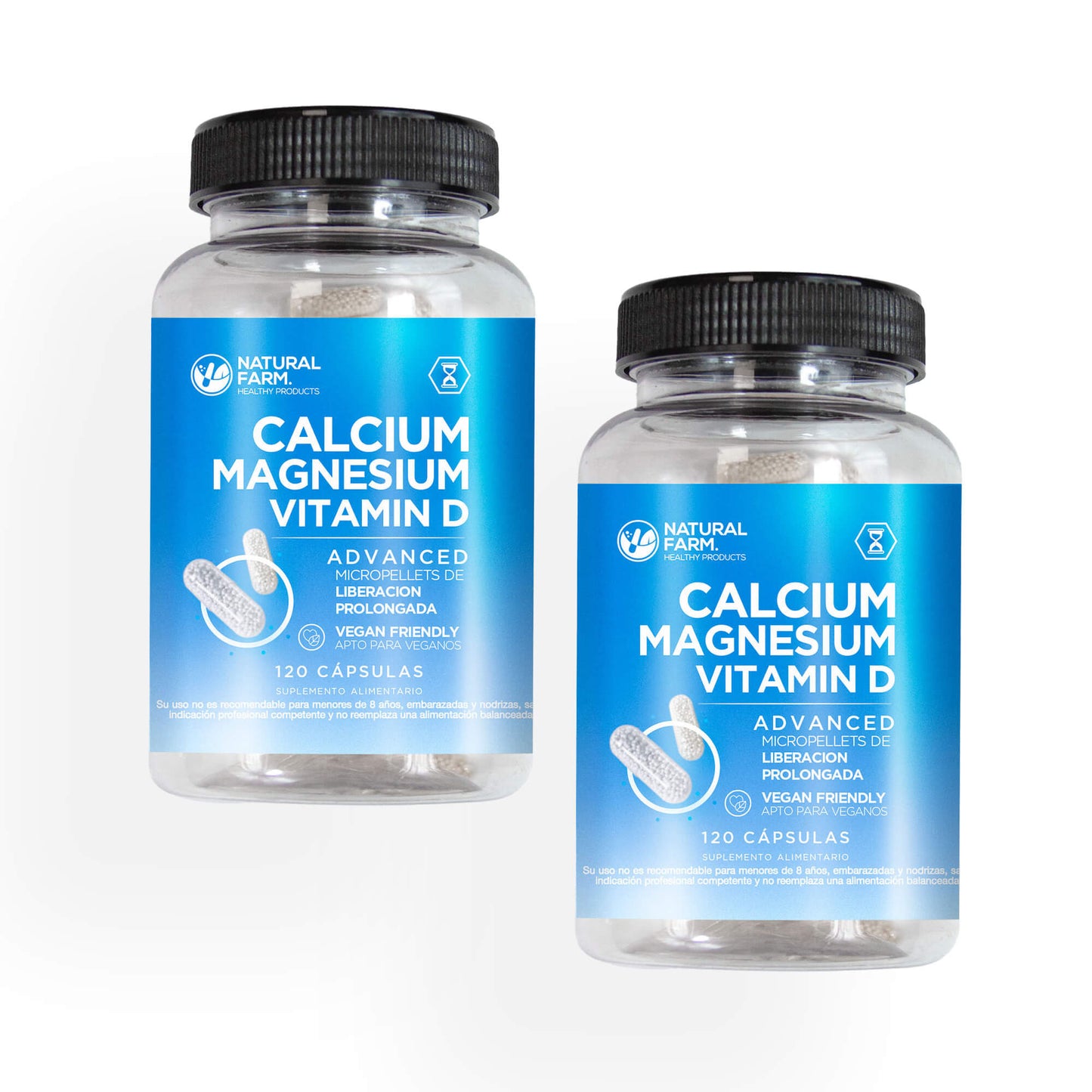 Calcio, magnesio y Vitamina D 120 cápsulas microgránulos
