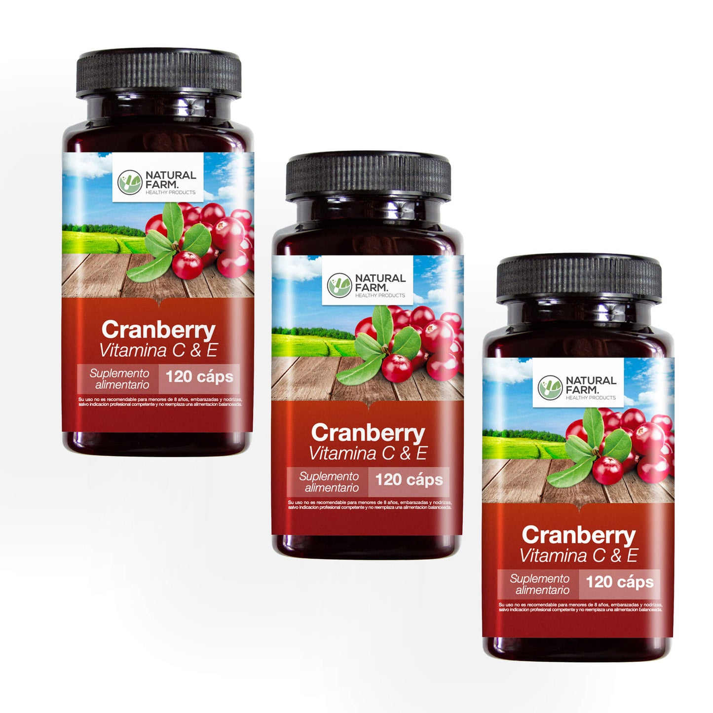 Cranberry con Vitamina C y E 120 cápsulas