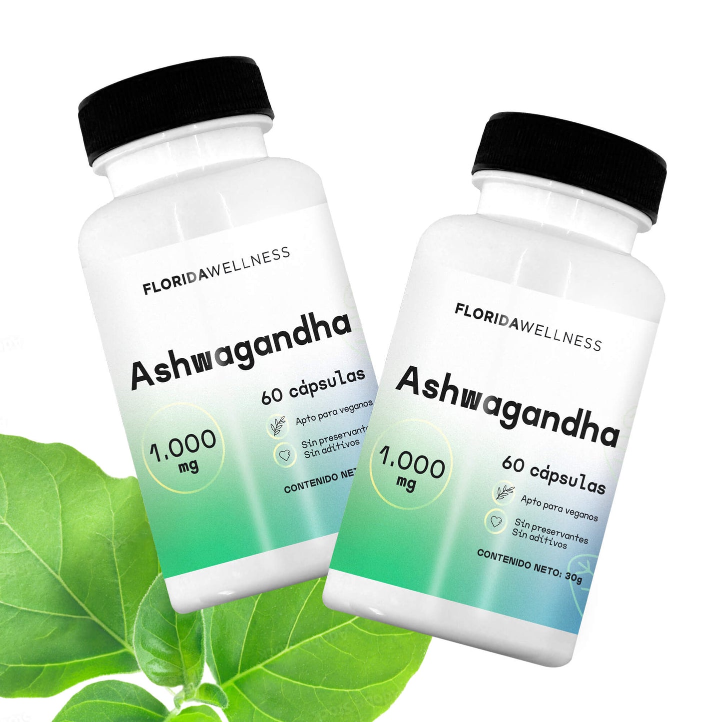 Pack 2 unidades Ashwaghanda 60 cápsulas vegetales adaptógeno natural Chile