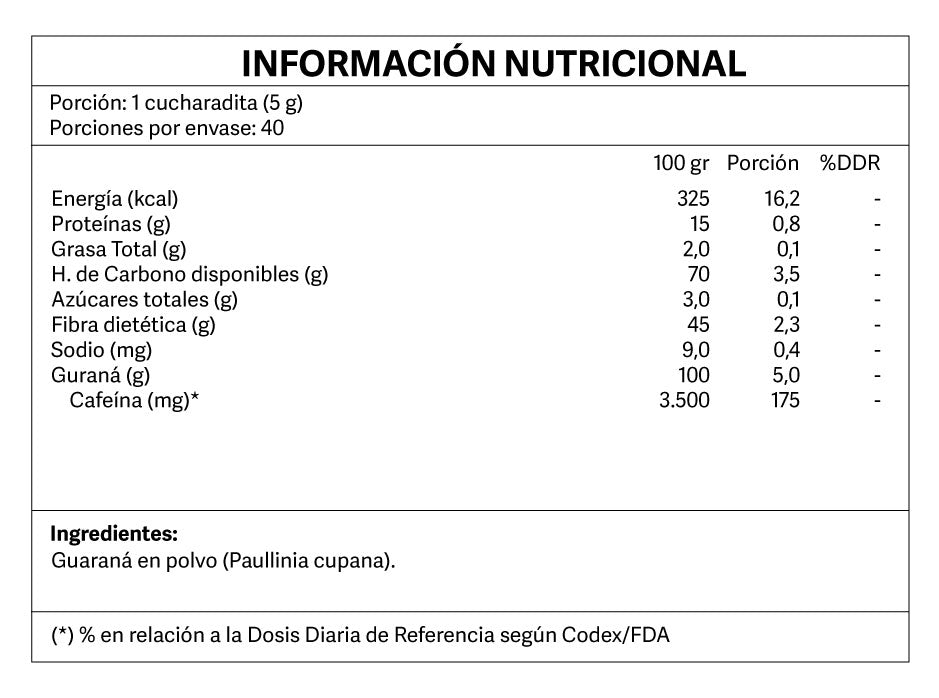 Guaraná en polvo 200g