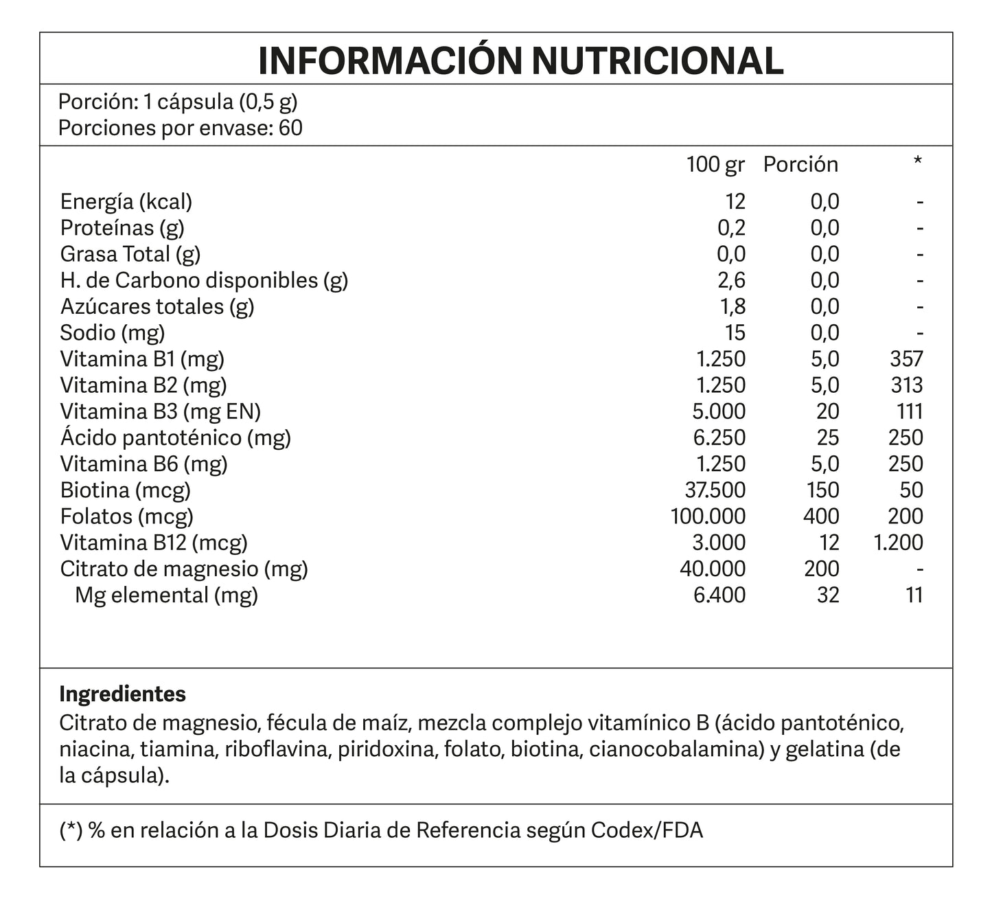 B-Complex & Magnesio 60 Cápsulas