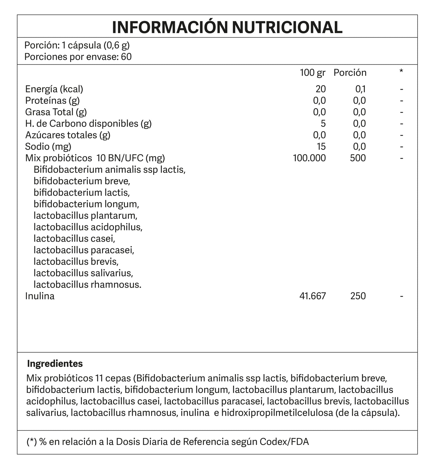 Probióticos 11 cepas 60 cápsulas