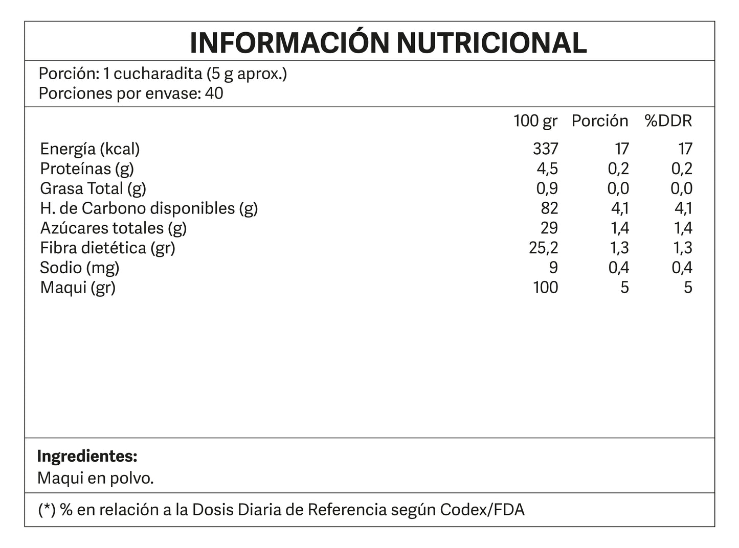 Maqui en polvo 200g
