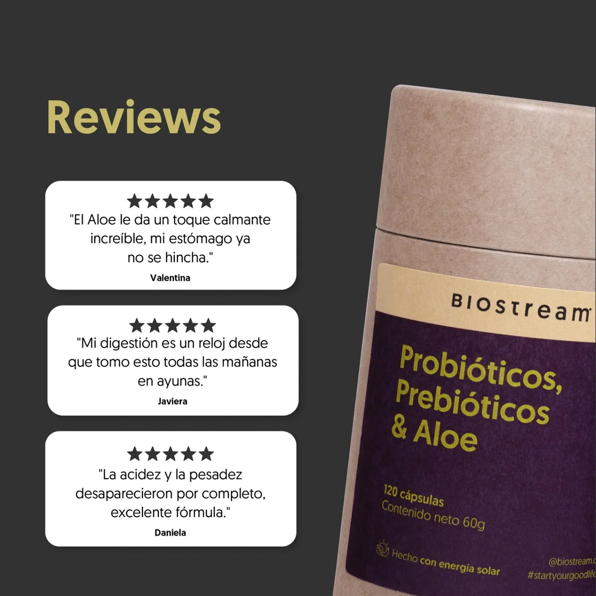 Probióticos, Prebióticos & Aloe 120 Cápsulas